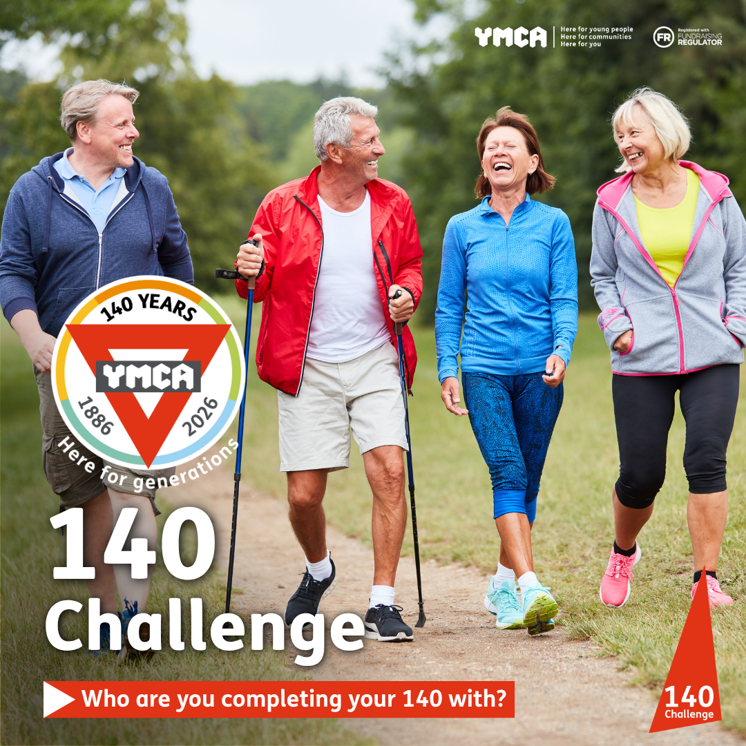 People swimming, skipping and jumping as part of the One YMCA 140 Challenge